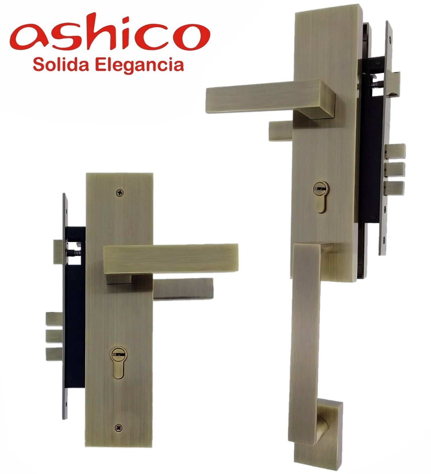 Gran Pavarotti Cerradura Ashico J/M Laton Antiguo